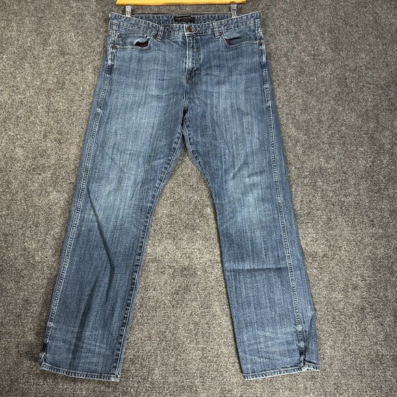Banana Republic Jeans Mens 33 Medium Wash Cotton Stretch Straight Leg Pockets - Picture 1 of 8